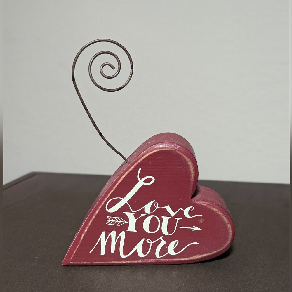 Love you more wooden picture holder